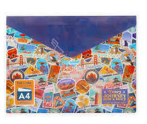 Fold & Order Document Folder Travel Stickers
