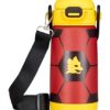 Seven Borraccia Kid ROMA, Rosso, 460 ml, Acciaio Inox, BPA free, Ermetica, Caldo 12h/freddo 24 h, A prova di perdite, Tracolla Inclusa, Riutilizzabile, Scuola, Sport, Viaggio, Bambino, Idea regalo