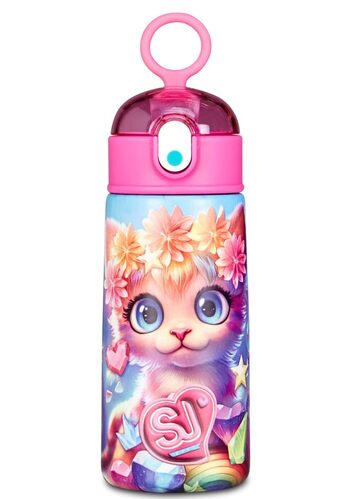 SJ GANG STYLE JAM GANG Borraccia termica, Multicolore, 500 ml, Acciaio Inox, Bpa free, Tenuta stagna, Mantenimento temperatura caldo 12h reddo 24h, Riutilizzabile, Bambina, Ragazza, Scuola, Sport