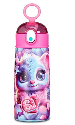 SJ GANG STYLE JAM GANG Borraccia termica, Multicolore, 500 ml, Acciaio Inox, Bpa free, Tenuta stagna, Mantenimento temperatura caldo 12h reddo 24h, Riutilizzabile, Bambina, Ragazza, Scuola, Sport