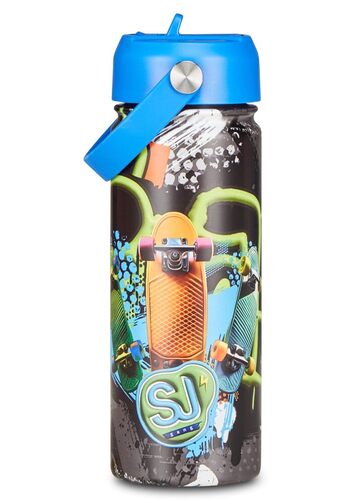 SJ GANG STYLE JAM GANG Borraccia termica, Multicolore, 500 ml, Acciaio Inox, Bpa free, Tenuta stagna, Mantenimento temperatura caldo 12h reddo 24h, Riutilizzabile, Bambino, Ragazzo, Scuola, Sport