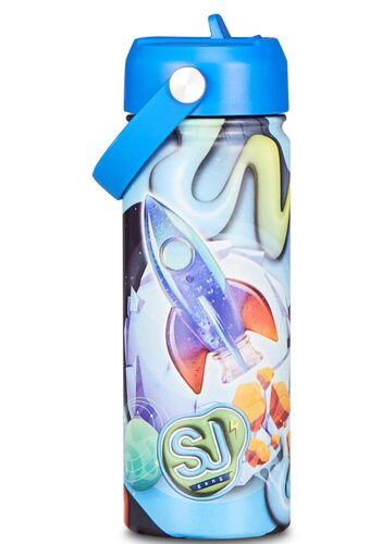 SJ GANG STYLE JAM GANG Borraccia termica, Multicolore, 500 ml, Acciaio Inox, Bpa free, Tenuta stagna, Mantenimento temperatura caldo 12h reddo 24h, Riutilizzabile, Bambino, Ragazzo, Scuola, Sport