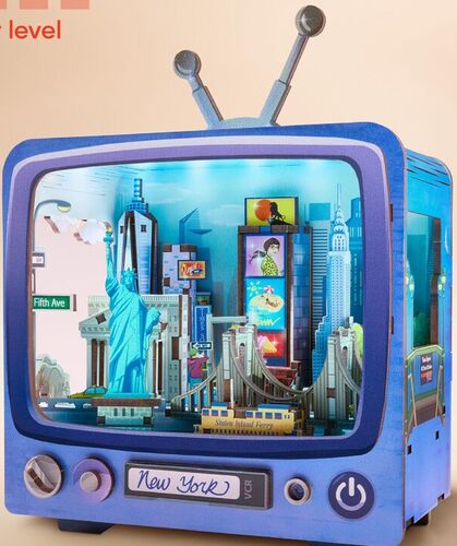 Arkitec – Serie CityVision 3D Build – Puzzle 3D facile da costruire con luci LED – Decorazione per scrivania e scaffale – Attività creative dai 12 anni + – New York