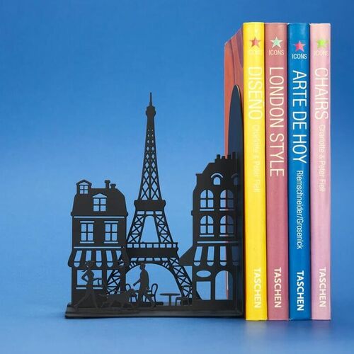 Balvi Fermalibri Paris Colore nero Resistente e antiscivolo Metallo