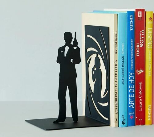 Balvi - Secret Agent fermalibri decorativo in metallo di colore nero. Design originale