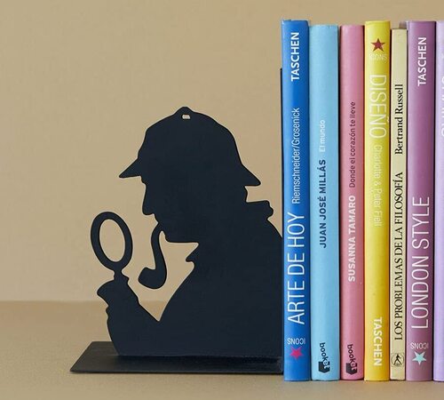 Balvi - Sherlock fermalibri decorativo in metallo di colore nero. Design originale