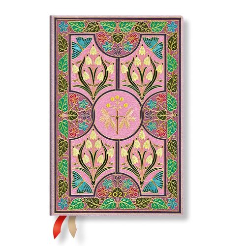 Paperblanks | 2027 Mimosa | Poesia in Fiore | 12 Mesi Flexis | Mini | Orizzontale | Chiusura con Fascia Elastica | 176 Pg | 100 GSM