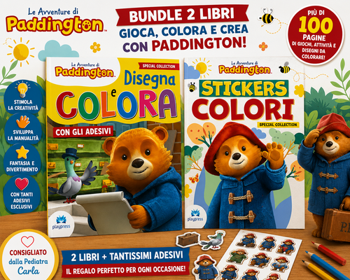 Paddington, Bundle 2 Libri per Bambini, Attacca e Colora, Stickers