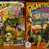 GIGANTOSAURUS, Bundle 2 Libri per Bambini, Attacca e Colora, Stickers