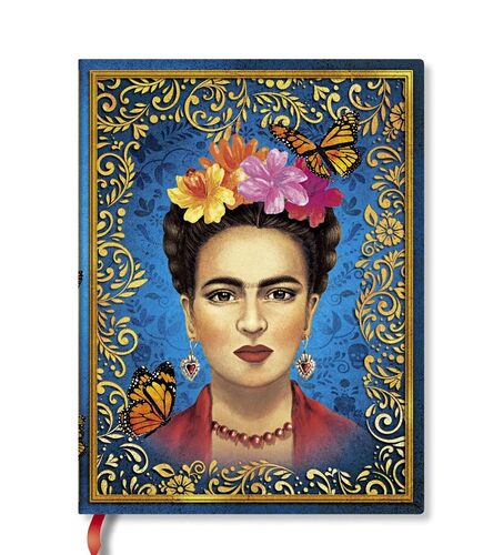 Paperblanks | Ritratto Colorato | Viva Frida | Diari a copertina rigida | Mini | Bianco | Chiusura con Fascia Elastica | 176 Pg | 85 GSM