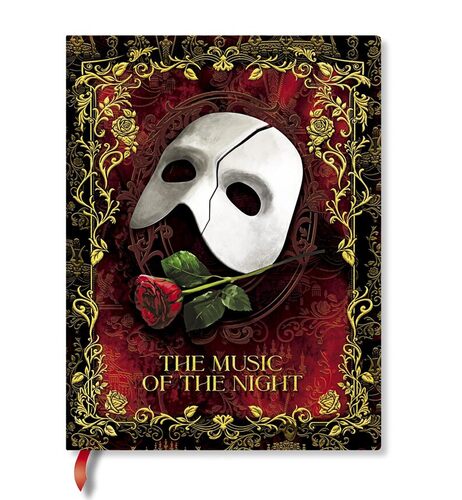 Paperblanks | Melodia Mascherata | Il Fantasma dell'Opera | Diari a copertina rigida | Mini | Personalizzato con righe | Chiusura con Fascia Elastica | 176 Pg | 85 GSM