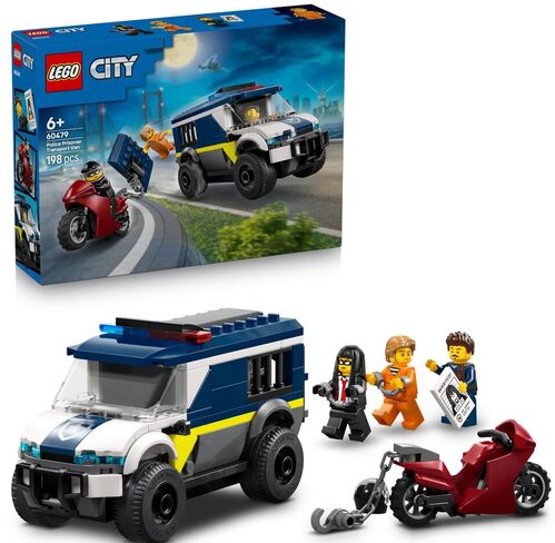 LEGO City Cellulare della Polizia Giocattolo - Idee Regali di Pasqua per Bambini e Bambine da 6 Anni in su - Kit di Modellismo con Camion con Porta della Cella Rimovibile, Moto, 3 Minifigure - 60479