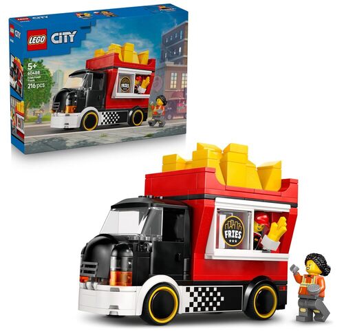LEGO City Food Truck delle Patatine - Camion Giocattolo con Negozio Rimovibile, 2 Minifigure, Accessori e Cibo - Idea Regalo di Compleanno per Bambini da 5 Anni in su - 60488