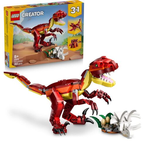 LEGO Creator 3 in 1 Feroce Dinosauro Giocattolo - Figure di Velociraptor, Stegosauro o Pterosauro con Elementi Scheletro e Denti Affilati - Regalo di Compleanno per Bambini e Bambine da 8 Anni -  ...