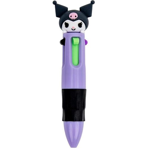 Mr. Wonderful - Mini Penna Multicolore Hello Kitty - Kuromi - Penna Con 6 Inchiostri Pastello (Rosa, Blu, Verde, Lilla, Arancione E Nero) Con Kuromi Come Protagonista - Formato Tascabile