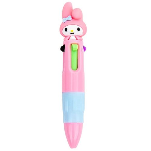 Mr. Wonderful - Mini Penna Multicolore Hello Kitty - My Melody - Penna Con 6 Inchiostri Pastello (Rosa, Blu, Verde, Lilla, Arancione E Nero) Con My Melody Come Protagonista - Formato Tascabile