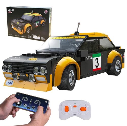 CADA FIAT Abarth 131 1:20 2,4 GHz Bricks, auto giocattolo, auto sportiva da corsa per bambini dai 6 anni in su, radiocomandata, set di mattoncini a morsetto, idea regalo per bambini