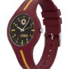 Seven Orologio Roma da Polso Analogico al Quarzo, Giallo Rosso con Cinturino in Silicone, Quadrante 33 mm, Bambini e Ragazzi, Calcio e Sport