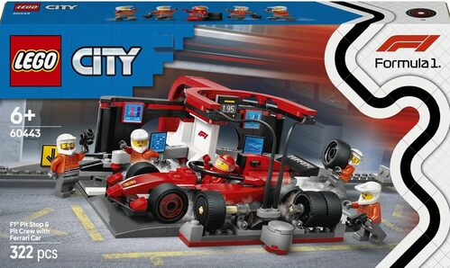 LEGO City Pitstop e meccanici con monoposto Ferrari F1-60443