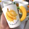DECRZPB Tazza da caffè in ceramica Tazza da tè alla banana Tazza da caffè in ceramica Tazza da colazione al latte Regalo per ufficio e casa